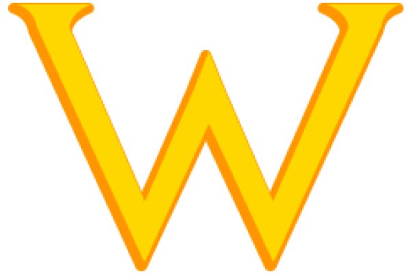 Vibrant Yellow Letter 'W' on a White Background