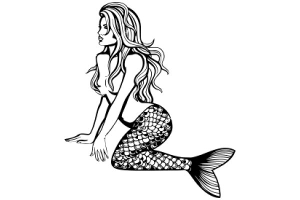 Stylish Mermaid Illustration: A Fashionable Underwater Character