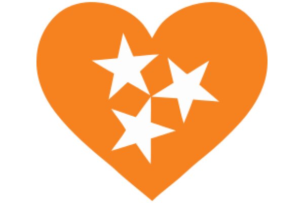 Vibrant Orange Heart with White Star Design