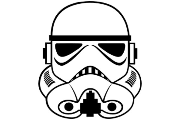 Stylish Illustration of a Stormtrooper's Head with Headphones