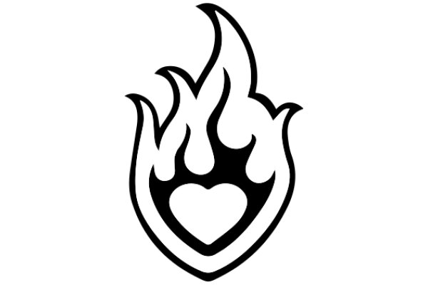 Stylized Heart with Flames