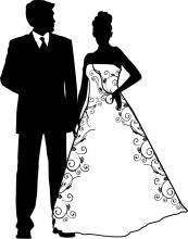 A Silhouette of a Couple, Ready for Their Special Day