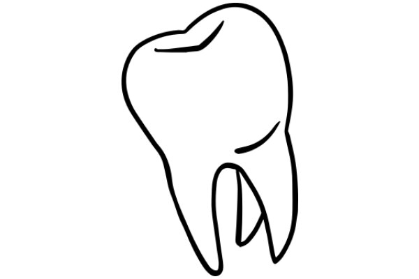 Simplistic Line Drawing of a Tooth