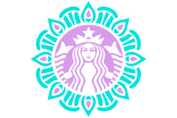 Stylized Starbucks Logo with Floral Design