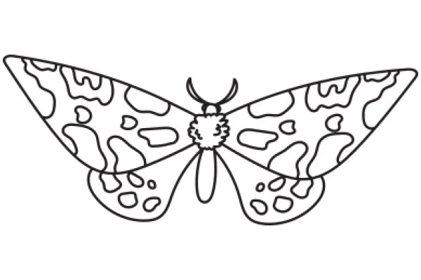 Stylized Butterfly with Patterned Wings