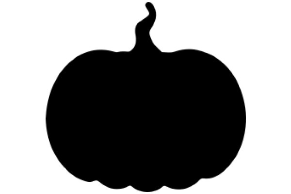 Silhouette of a Pumpkin with a Stem