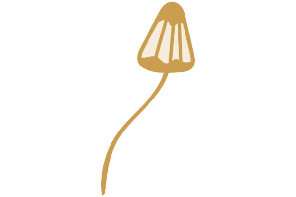 A Simple, Stylized Drawing of a Mushroom with a Long Stem