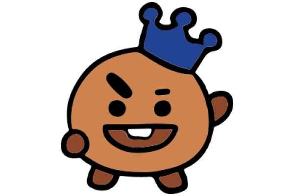 A Friendly Cartoon Character with a Crown, Waving Hello!