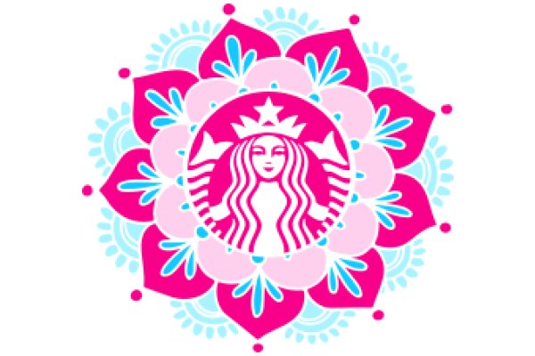 Stylized Starbucks Logo with Floral Design