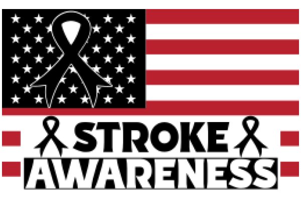 Stroke Awareness: United States Flag with Stroke Awareness Ribbon and Message