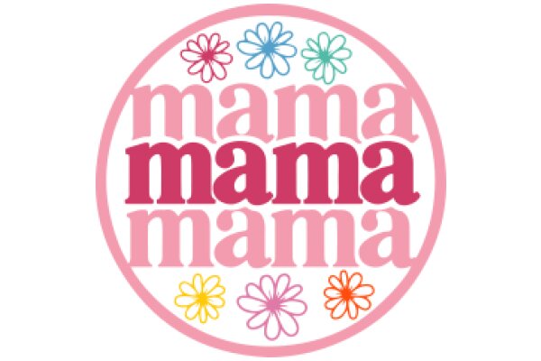 Mom's Circle of Love: A Pink Logo with Flower Decorations