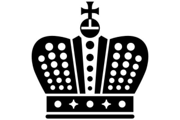 Monochrome Crown Icon with Dots