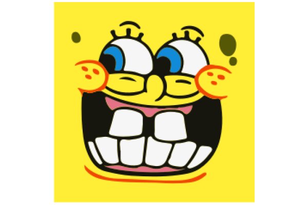 Vibrant Cartoon Character with a Mouthful of Teeth