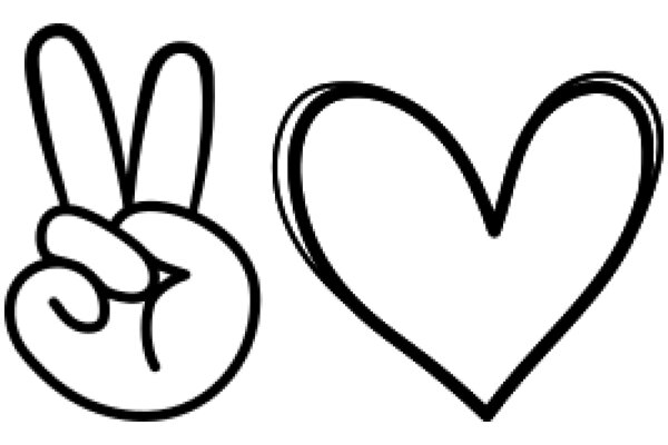 Simplicity in Art: A Drawing of a Heart and a Peace Sign