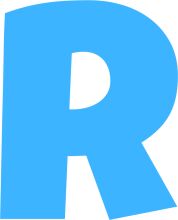 A Digital Letter 'R' in Blue