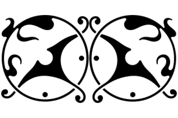 Stylized Design of Two Birds in a Circle