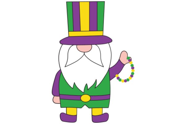 A Whimsical Character: The Mardi Gras-Inspired Cartoon Character