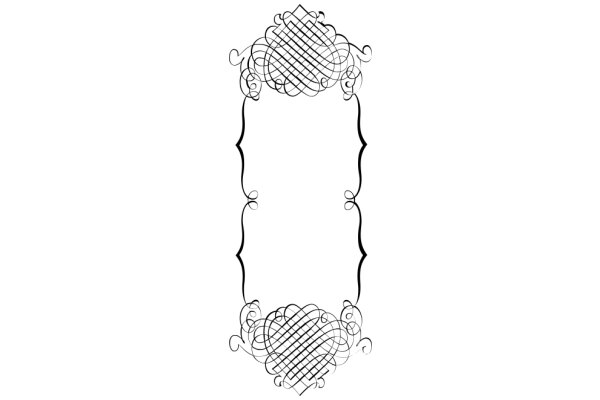 Stylized Artwork of a Rectangular Frame with Decorative Elements