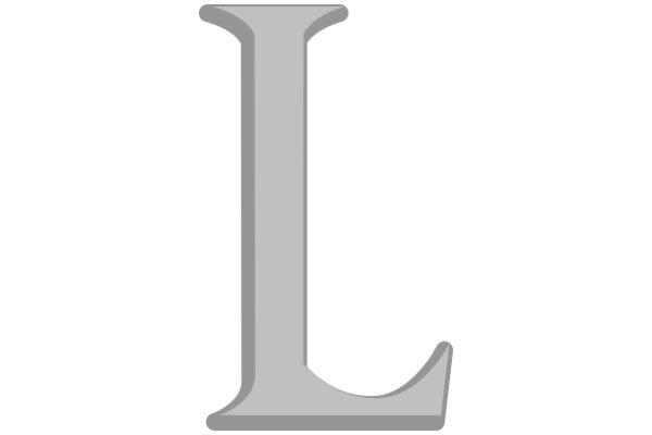 A Simple, Gray Letter 'L'