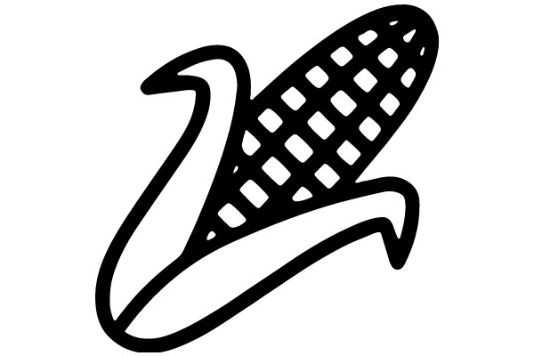 Stylized Illustration of a Corn Cob