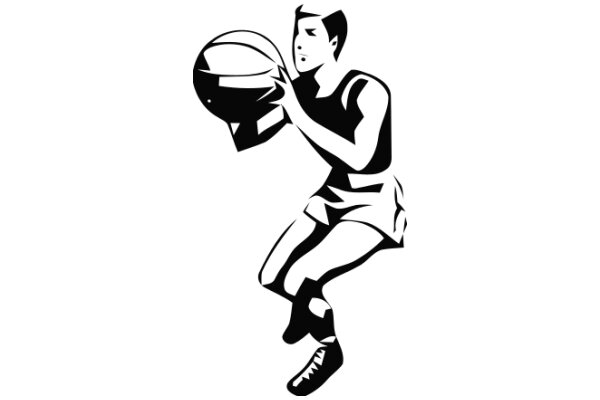 A Silhouette of a Basketball Player in Action