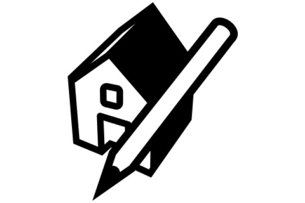 Stylized Icon of a Pencil and House