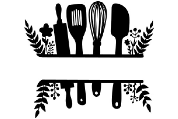 A Illustration of Kitchen Utensils and Plants