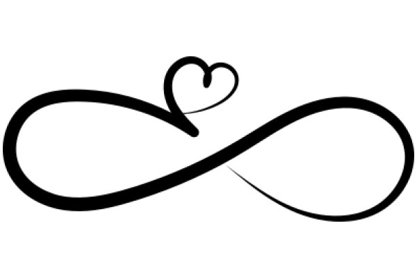 Elegant Black Infinity Symbol with a Heart Inside