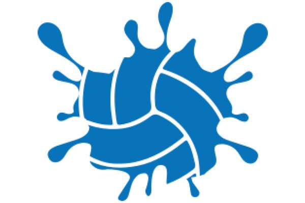 Stylized Blue Volleyball with Splash Design