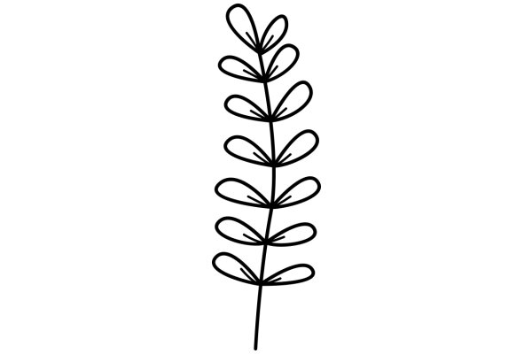 Simplistic Line Drawing of a Plant