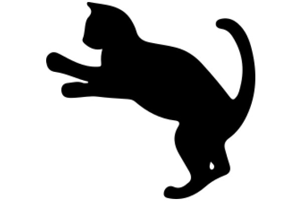 Silhouette of a Cat in Motion