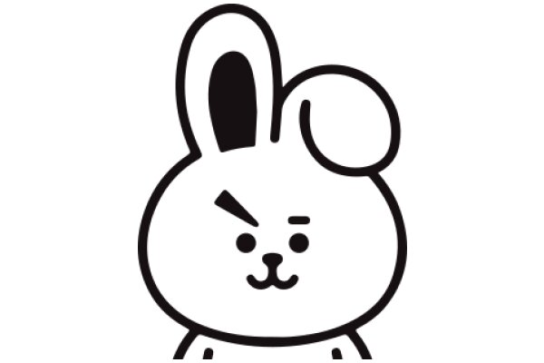 Simplistic Cartoon of a Bunny with a Smile