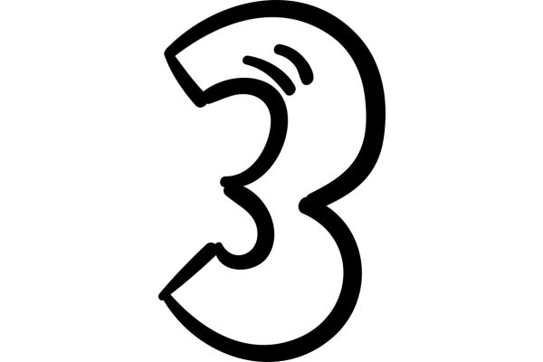 Simplistic Logo of the Number 3