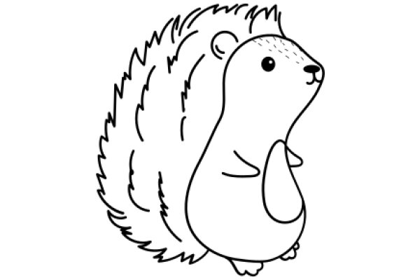 A Whimsical Drawing of a Hedgehog