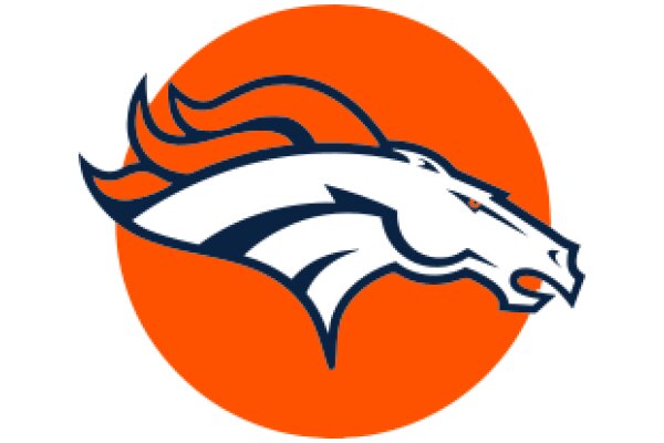 Vivid Orange and Blue Logo of a Horse's Head