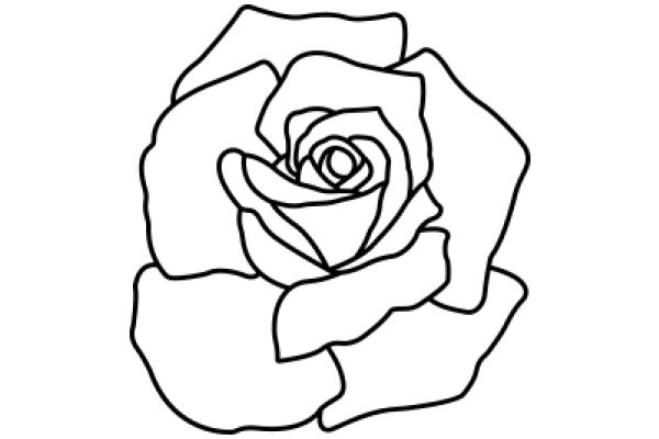 Simplistic Line Drawing of a Rose