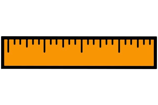 A Stylized Ruler with a Black Border and Yellow Background