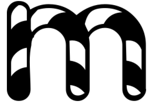 Stylized Letter 'M' with Curved Design Elements