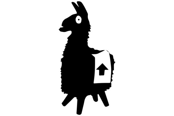 A Silhouette of a Llama with a Sign on Its Back