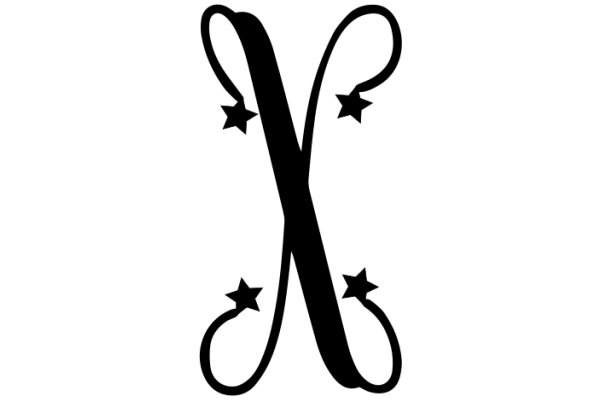 Stylized X with Stars: A Minimalist Logo Design