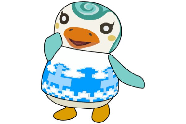 Stylish and Colorful Cartoon Penguin