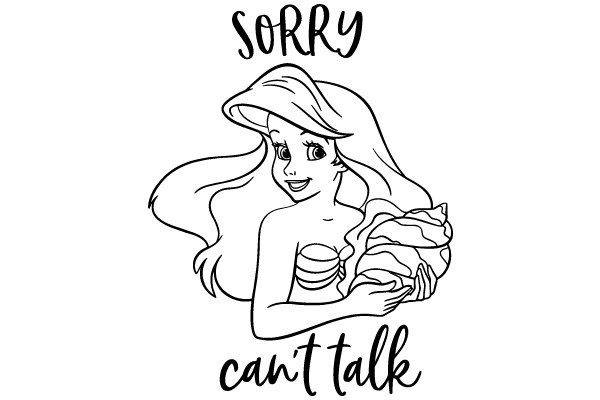 Sorry, Can't Talk: A Whimsical Illustration of a Mermaid with a Message