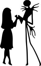 A Silhouette of a Girl and a Scary Figure Holding Hands