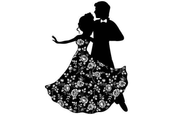 Silhouette of a Couple in a Dance Position