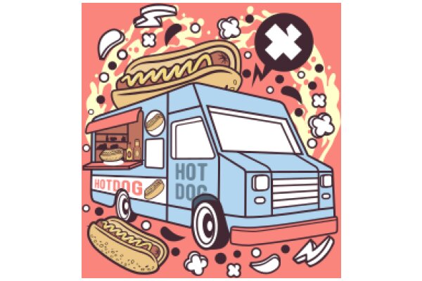 A Whimsical Illustration of a Hot Dog Truck