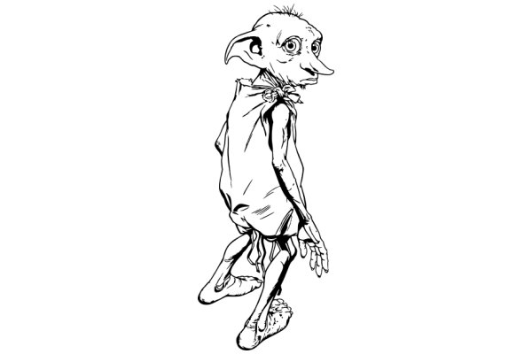 A Whimsical Illustration of a Hooded Goblin Character