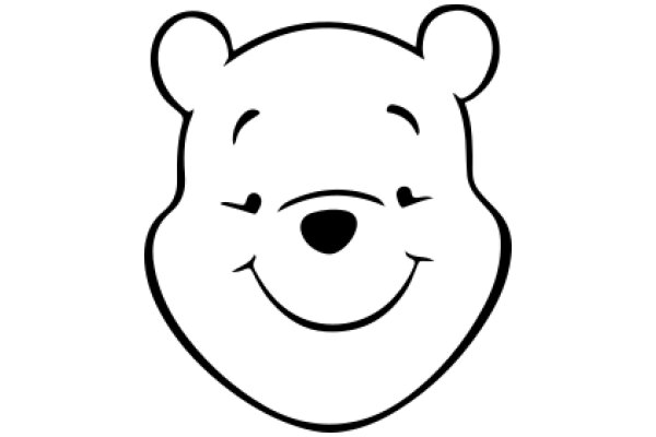 Simplistic Line Drawing of a Smiling Bear