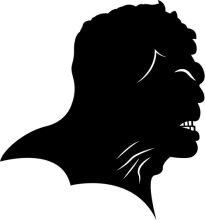 Silhouette of a Man's Face with an Open Mouth