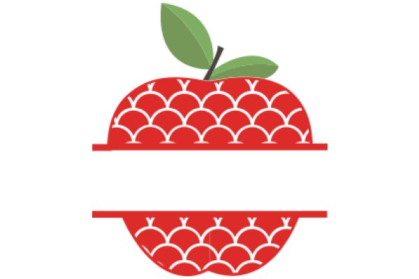 A Red Apple with a Green Leaf and a Pattern of Red Leaves