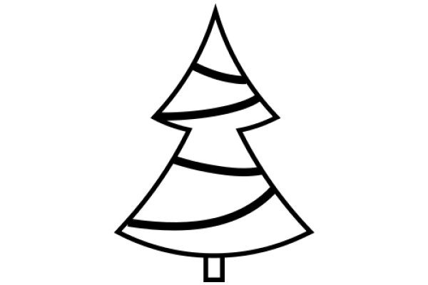 Simplistic Line Drawing of a Christmas Tree